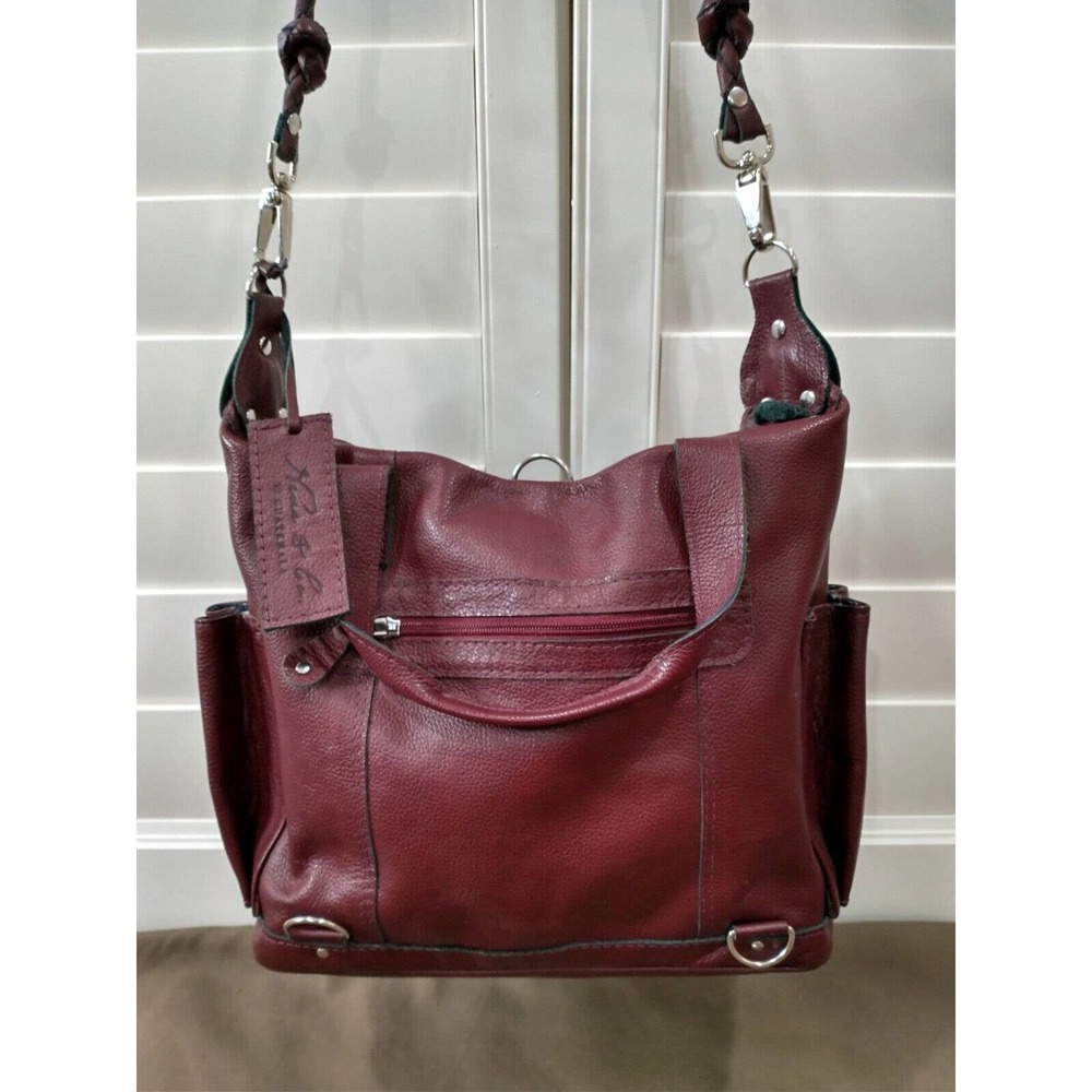 NENA & CO- The Perfect Bag- Medium - LEATHER - BURGUNDY